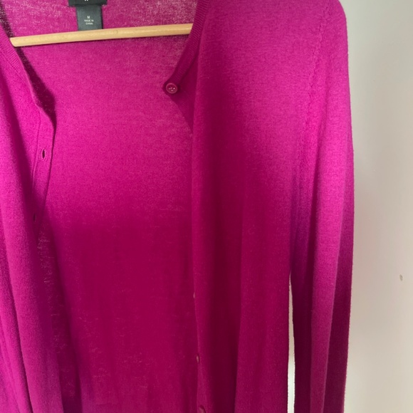 Ann Taylor Pink Long Sleeve Sweater Jacket Size Medium - Picture 3 of 6